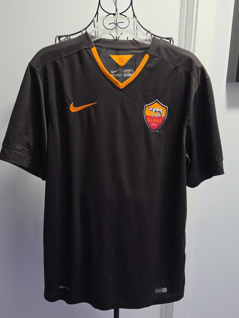 Nike Black & Orange AS Roma Men's Football Jersey